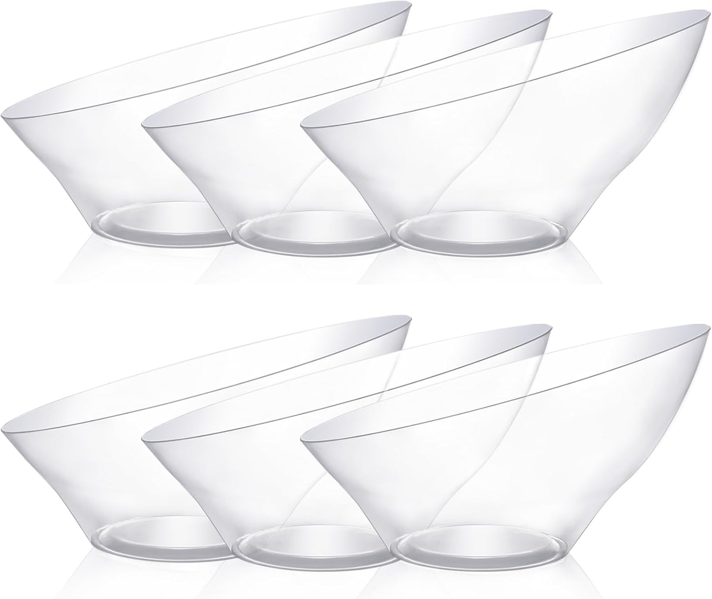 Goodluck 20 Pack Clear Plastic Serving Bowls for Party - 20 OZ Angled Disposable Serving Bowls for Wedding Party Chip, Candy, Salad & Fruit