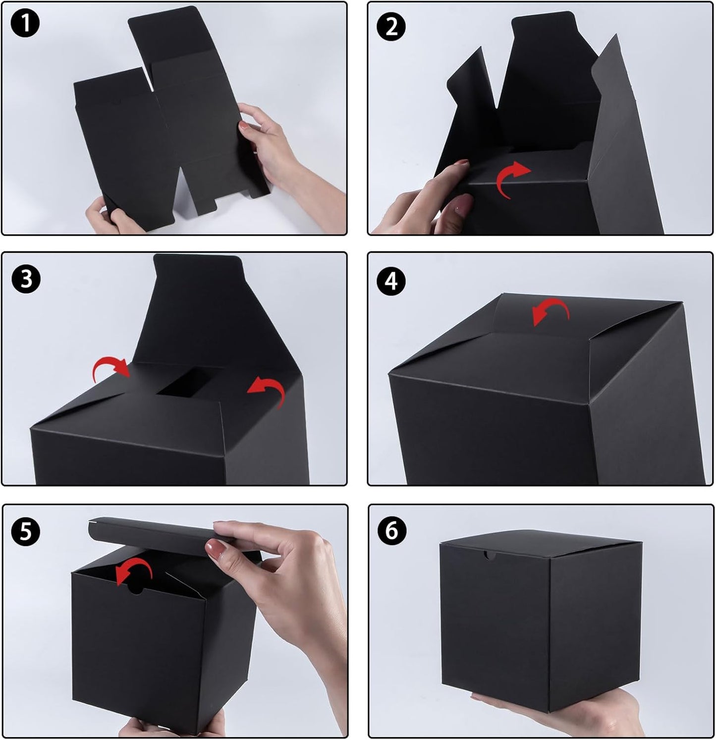 Gift Boxes with Lid 5x5x5 inches 50 Pack Black Paper Gifts Boxes Large Boxes for Presents, Bridesmaid Proposal, Wedding, Birthday