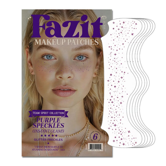 Fazit Makeup Patches - Purple Speckles - Glow Up Make-Up Patches - Cute Glitter Makeup Accessories for Women - Cosmetic Glitter for Face