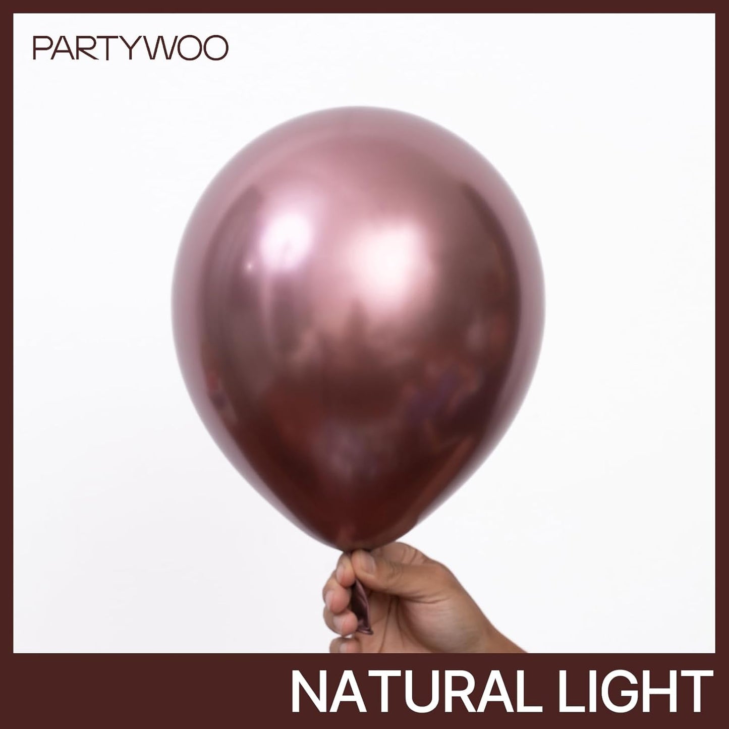 PartyWoo Metallic Brown Balloons 50 pcs 12 Inch Chrome Bronze Copper Latex Helium Balloons for Graduation Baby Shower Gender Reveal Wedding Anniversary Birthday Party Decorations Brown-G133