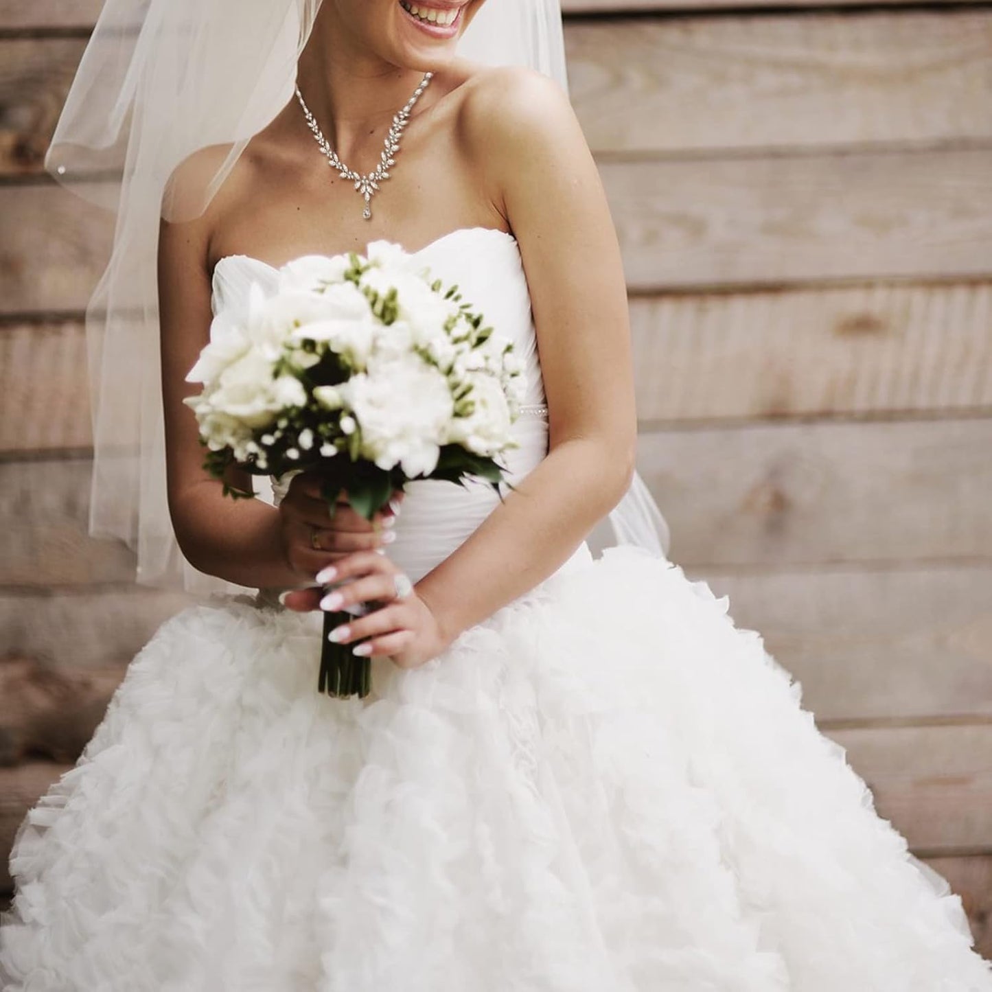 Jewelry Set for Women, Cubic Zirconia Necklace Dangle Earrings & Bracelet Jewelry Set for Bride Bridesmaid Wedding Engagement Prom Party