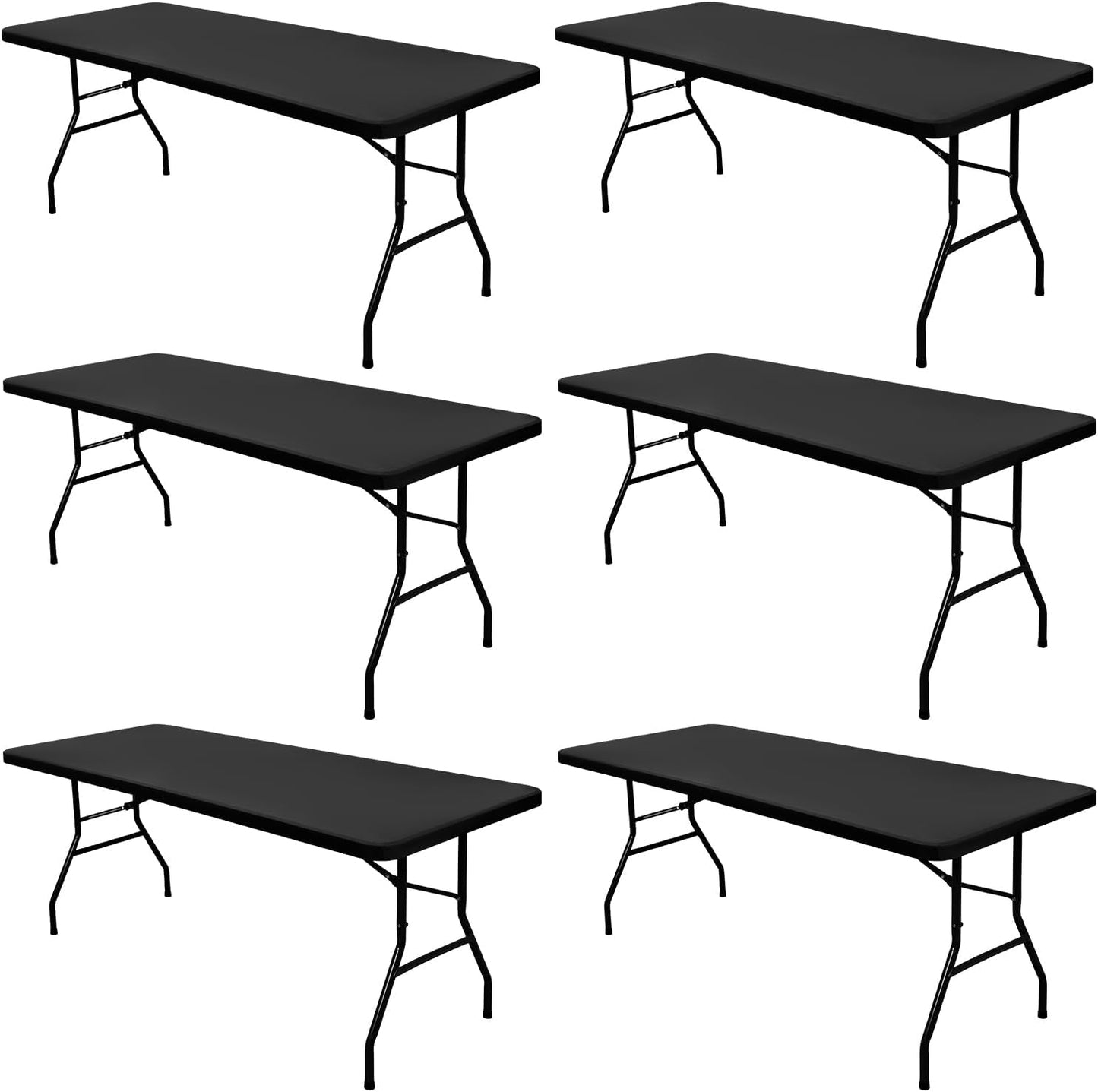 6 Pack Picnic Table Cover Elastic Fitted Tablecloths for 6 Foot Rectangle Tables Waterproof Stretch Washable Patio Folding Outdoor Spandex Table Cloth for Camping Banquet and Parties (Grey,30" x 72")