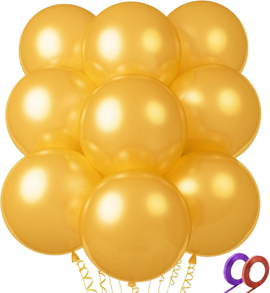 32Pcs Pearl Gold Big Balloons 18 Inch, Gold Round Large Latex Party Balloons for Birthday Wedding Decorations.