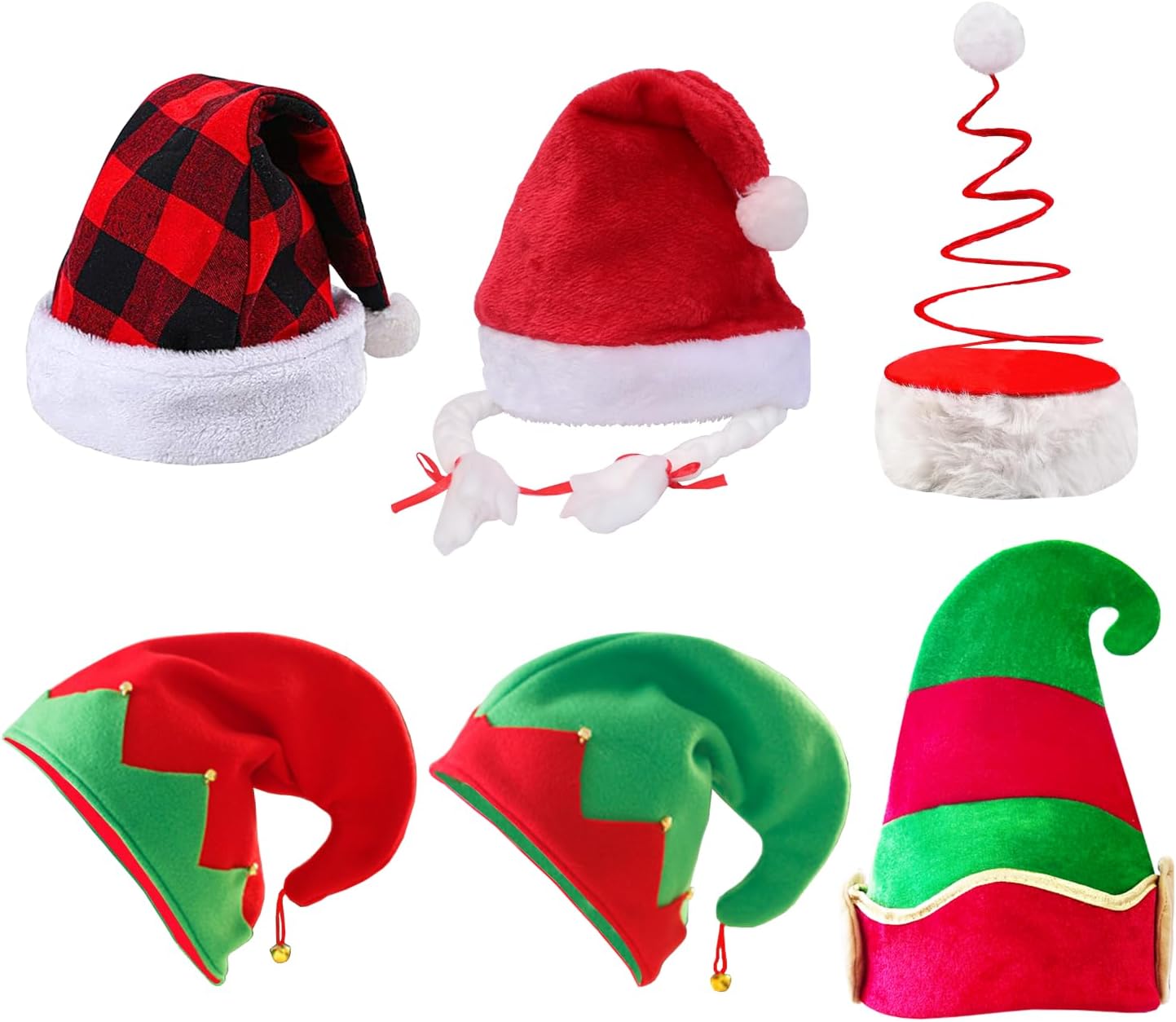 12 Assorted Funny Christmas Hats Santa Elf Hat Christmas Photo Booth Props Costume Hats for Adult Teen