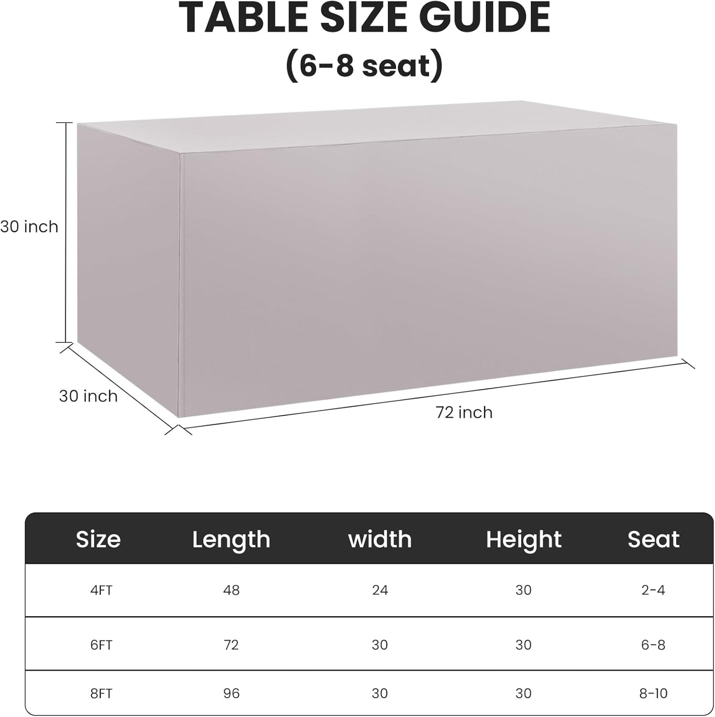 Ascoza 2 Pack Fitted Tablecloth for 6 Foot Rectangle 72 x 30 Inch Silver Table Covers Water Resistant Polyester Cloth for Folding, Parties,Display, Trade Show (Silver)