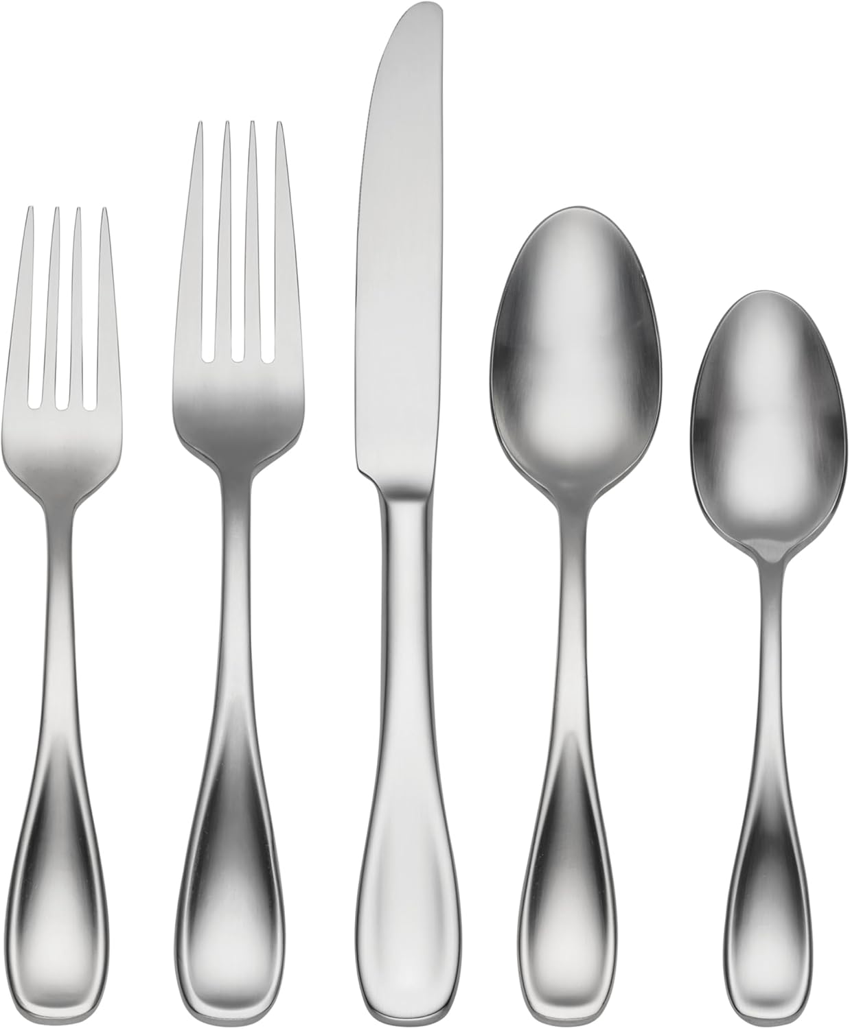Oneida H221045AL20 Brushed Satin Voss 45 Piece Everyday Flatware Set, Service For 8