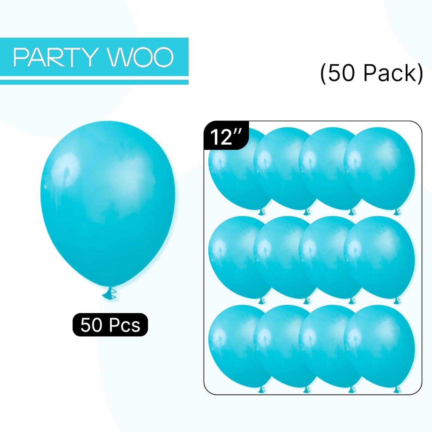 PartyWoo Dark Teal Balloons 50pcs 12 Inch Turquoise Aqua Blue Teal Balloons for Graduation Wedding Baby Shower Bridal Shower Gender Reveal Engagement Birthday Pool Party Decorations Blue-Y17