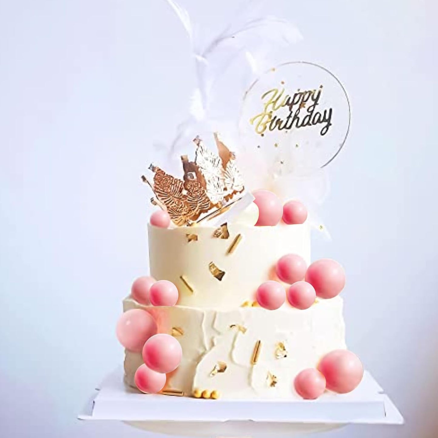 36 Pack Pink Balls Cake Topper Decorations Foam Balloons Cake Decorations Sticks Mini Balloons Cake Toppers Balls Cake Picks for Baby Shower Wedding Anniversary Birthday Party Decorations