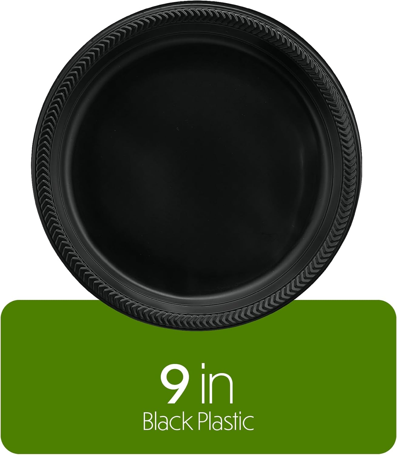 PLASTICPRO 400 PCS Black Plastic Plates Light Weight 9 Inch Plastic Dinner Plate Black Plates Disposable for Party and Wedding