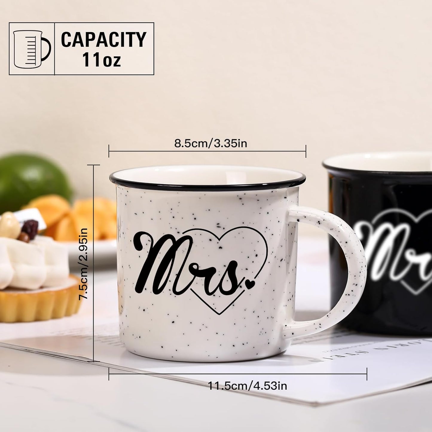 Mr and Mrs Mugs Set of 2 Coffee Mug 10 Ounce, Wedding Gift, His and Hers Gifts, Mr and Mrs Coffee Mug, Couple Coffee Mug Set Anniversary for Bride and Groom, Thanksgiving and Christmas Gifts