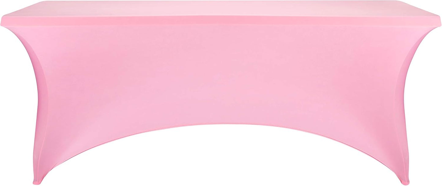 LZY Spandex Fitted Stretch Table Cover for 6 ft or 4ft or 8ft Folding Table, Rectangular Cocktail Tablecloth, Perfect for Party or Banquet