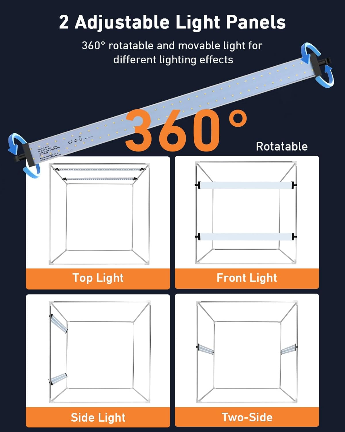 DUCLUS Photo Light Box 24x24 inch, Portable Shooting Tent Kit, Professional Dimmable Photo Studio Light Box with 100 LED Beads & 6 Color Backdrops for Jewelry and Food Items Product Photography