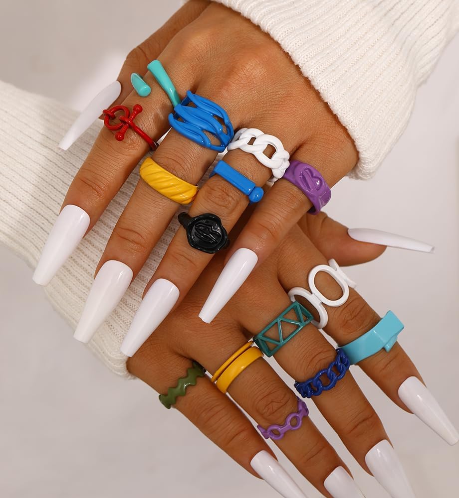 iF YOU 25 Pcs Gold Knuckle Ring Set for Women, Chunky Stackable Finger Midi Rings, Silver Simple Stacking Cute Rings Pack Trendy Stuff Jewelry Gift