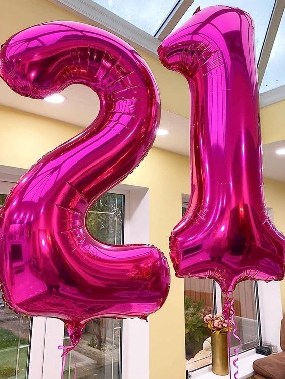 Hot Pink Number 11 Balloons 40 inch, 11 Number Balloons, 11th Birthday Decorations for Girls 11 Year Old Hot Pink Party Supplies