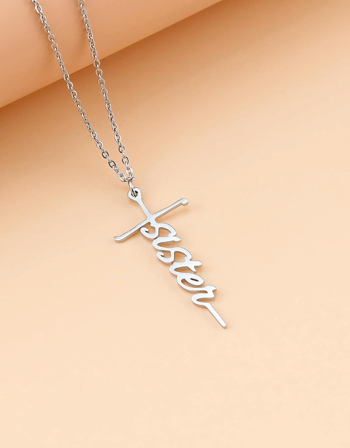 Lcherry Faith Cross Pendant Necklace for Women Religious Christian Jewelry Mother's Day Gifts for Women