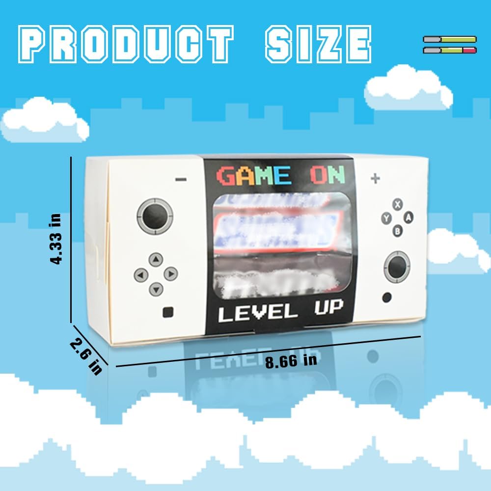 Shescrzionu Video Game Party Favors Boxes 12 PCS-Perfect Party Favor Boxes with Window,Game On Birthday Decorations Video Game Birthday Decorations,Game Bags,Video Game Gifts Aa04