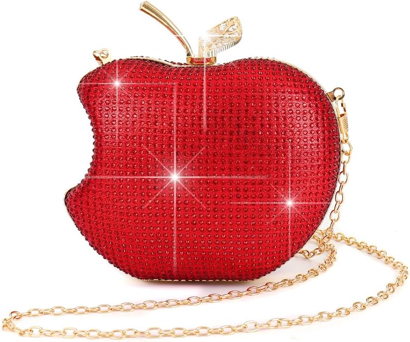 4pcs-piece set of hot diamond chain women's crossbody bag, necklace, earrings, bracelet, dinner bag, party ball bag, birthday and wedding, evening dress bag - excellent gifts Wallet