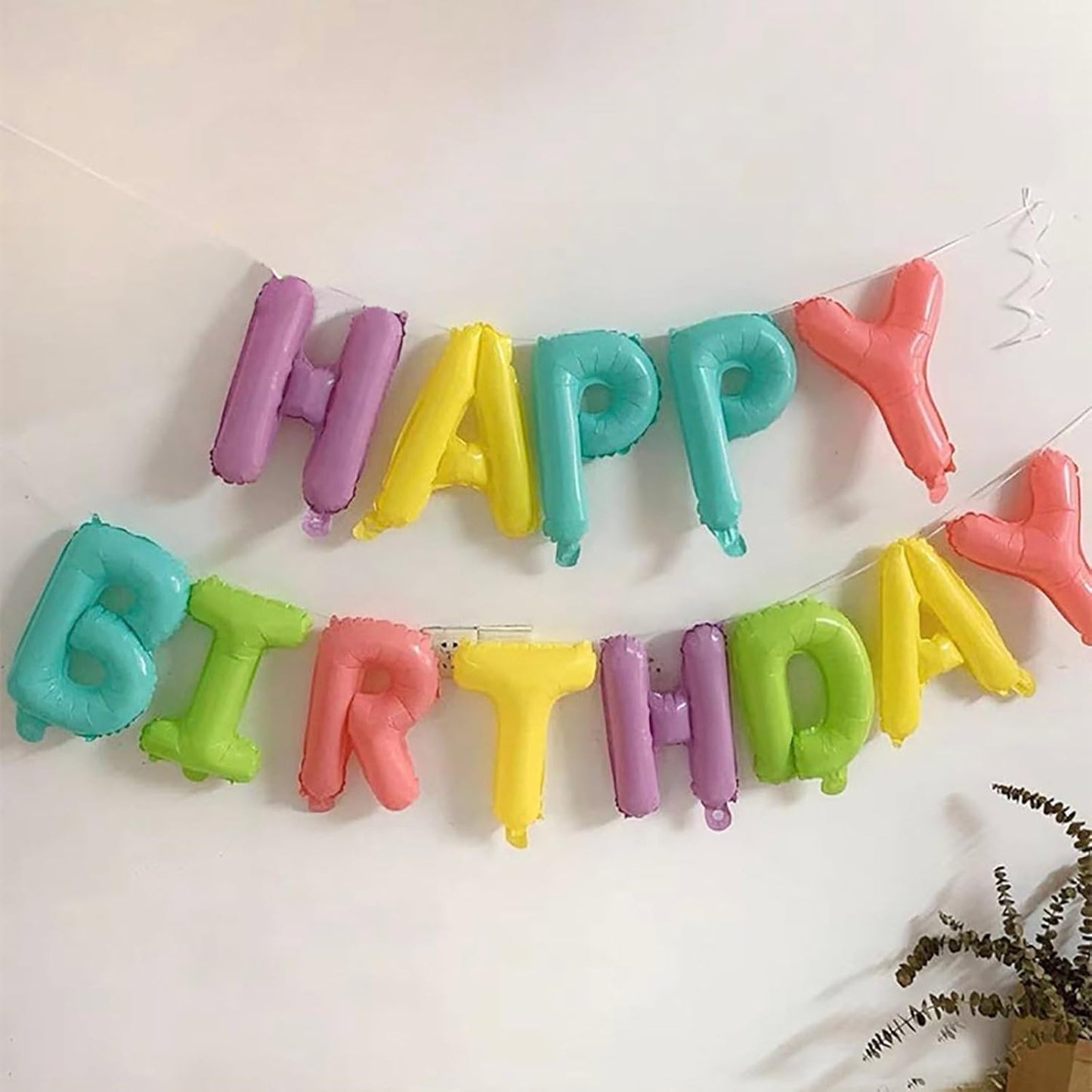 KALOR Candy Happy Birthday Balloons Banner, 16 Inch Mylar Foil Letters Balloon Sign for Women, Men, Boys & Girls Kids Birthday Decorations Photo Backdrop