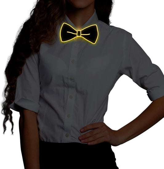 Ainiv Light Up Neckties Bowties Suspenders LED Party Supplies Glow in the Dark Adjustable for Women and Men Parties