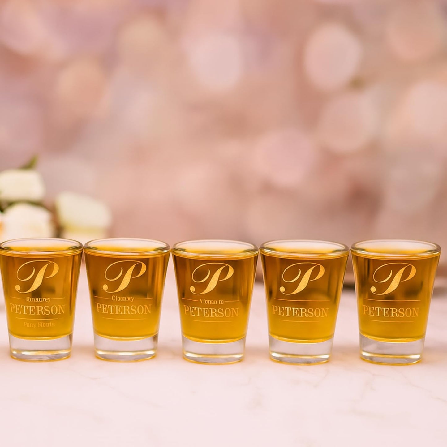 Gifts Inscribed Personalized Shot Glasses Set of 5 – Customized Glasses Drinking Set – Custom Drinking Glasses – Engraved Shot Glass Gift, Wedding, Birthday, Anniversary
