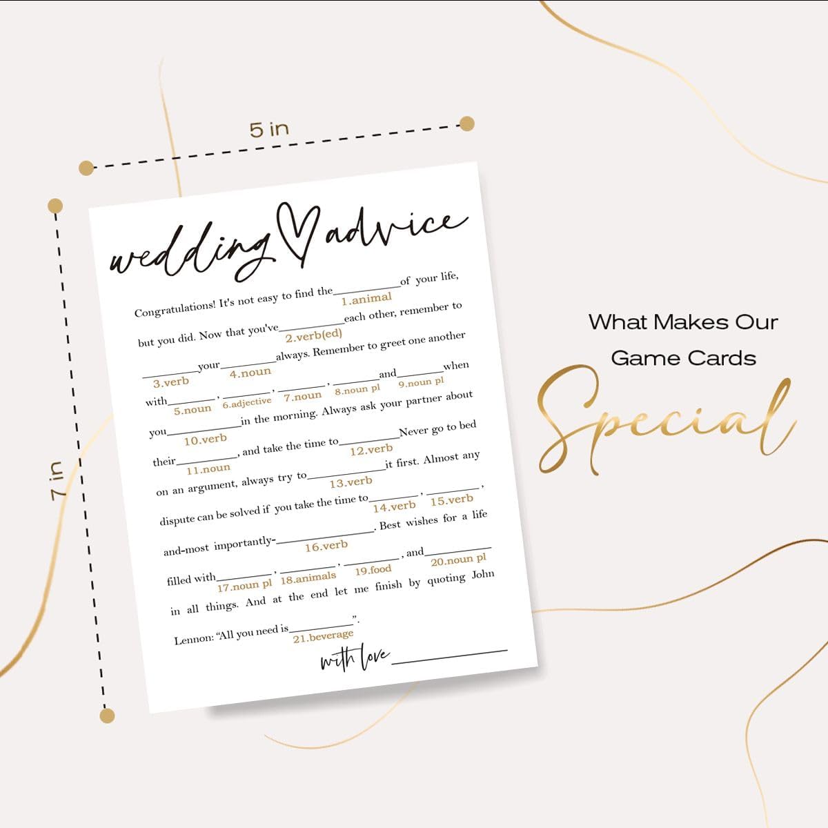 Bridal Shower Game Cards – Wedding Advice for The Bride and Groom, Fun Engagement Party Icebreaker for Guests, 25 Pack Minimalist White Wedding Party Supplies - A06