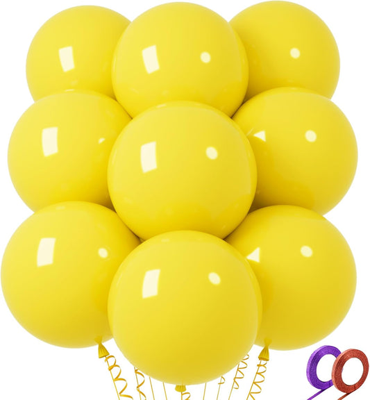 32Pcs Yellow Big Balloons 18 Inch, Round Large Latex Party Balloons for Birthday Wedding Decorations. (yellow)