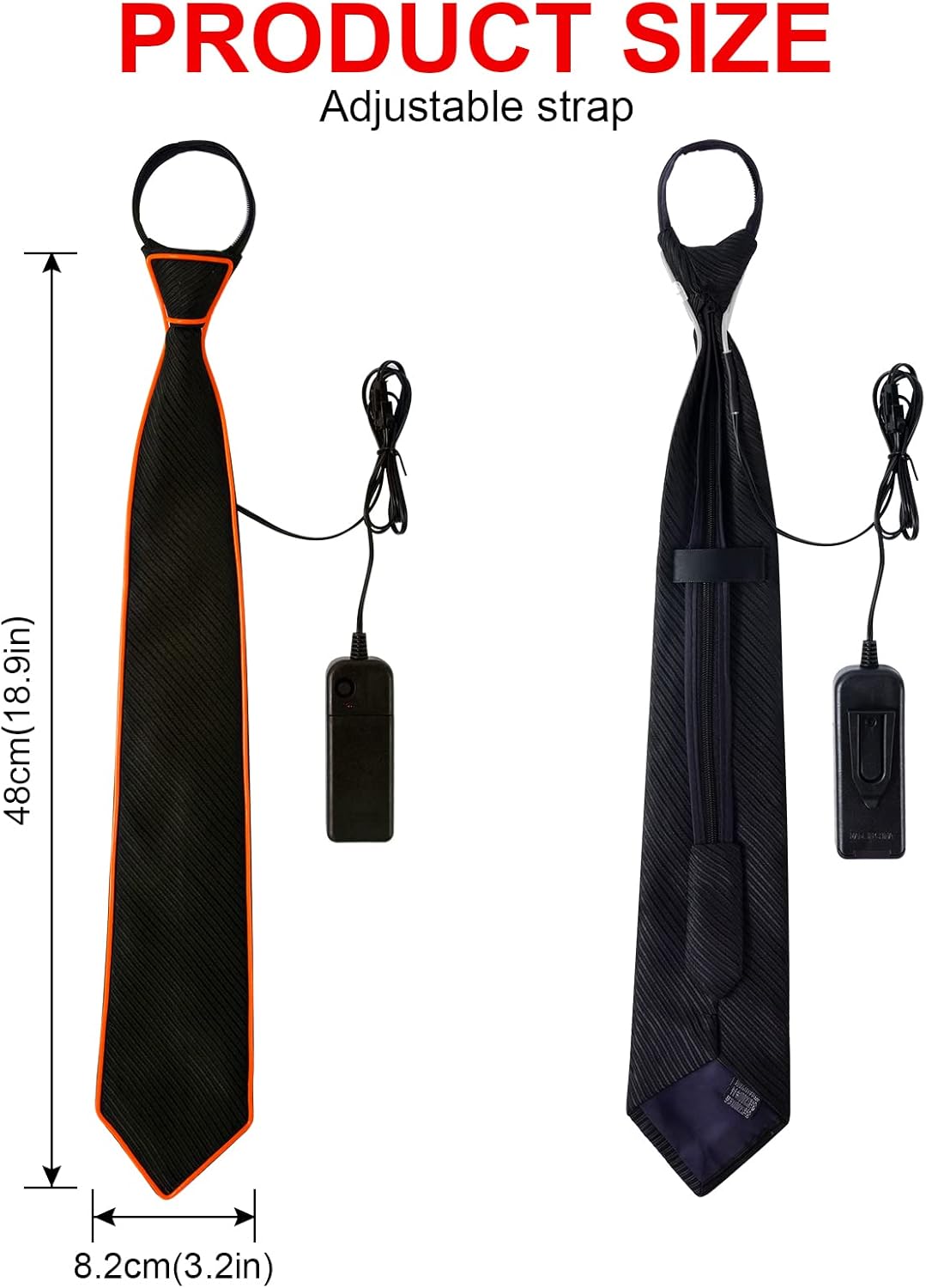 Ainiv Light Up Neckties Bowties Suspenders LED Party Supplies Glow in the Dark Adjustable for Women and Men Parties