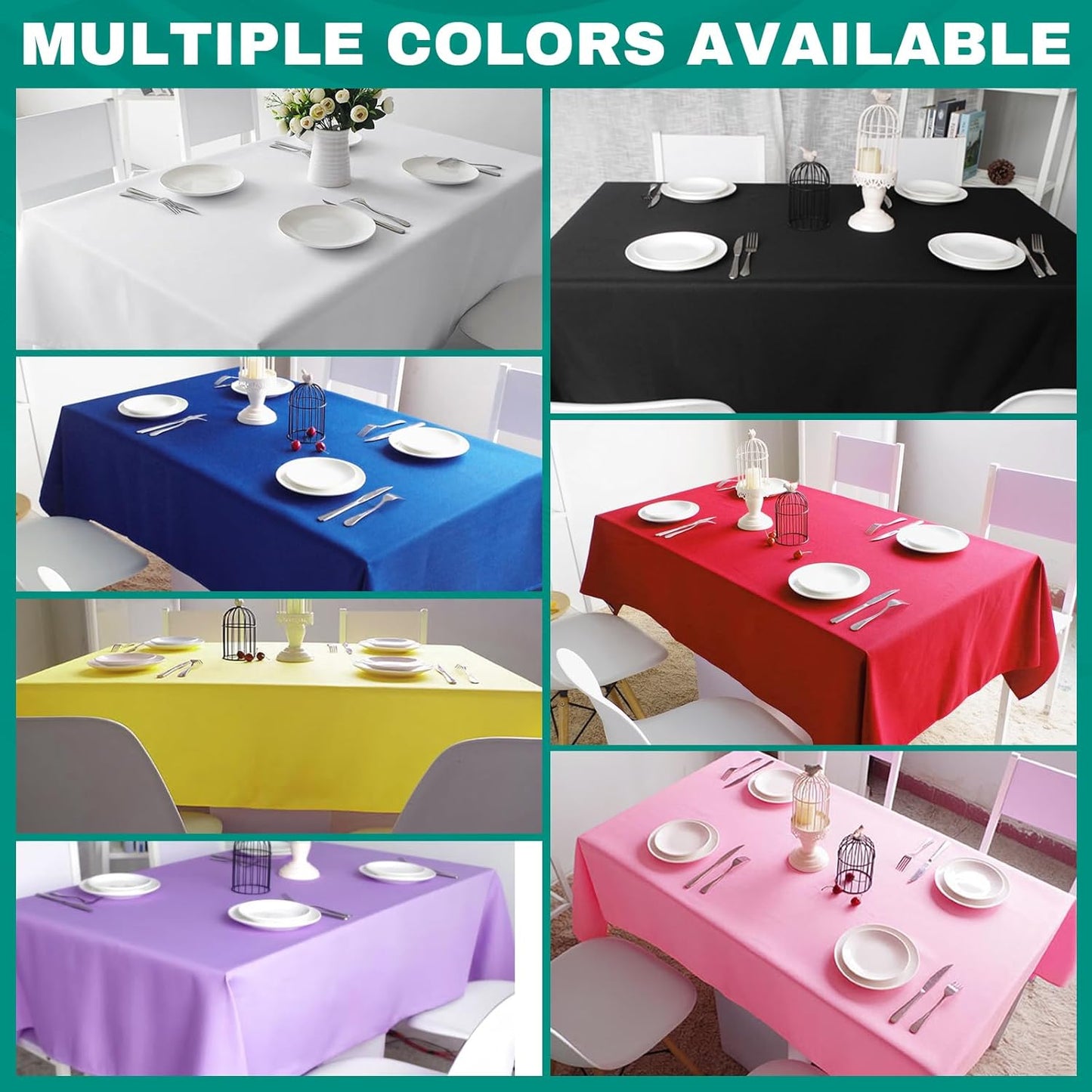 20 Pack Pink Plastic Table Cloths Disposable, 54 x 108 Inches Plastic Table Cover for Rectangle Tables, Disposable Tablecloth for Dinning, Parties, BBQ, Wedding, Outdoor