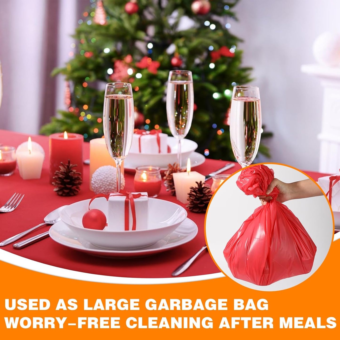 12 Pack Red Plastic Table Cloths Disposable, 54 x 108 Inches Plastic Table Cover for Rectangle Tables, Disposable Tablecloth for Dinning, Parties, BBQ, Wedding, Outdoor