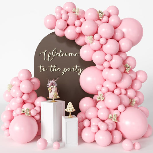 Light Pink Balloons 125 pcs Different Sizes of 8 12 10 5 Inch Pastel Baby Pale Pink Balloon Arch Kit Garland for Princess Birthday Baby Shower Gender Reveal Valentine's Day Party Decoration
