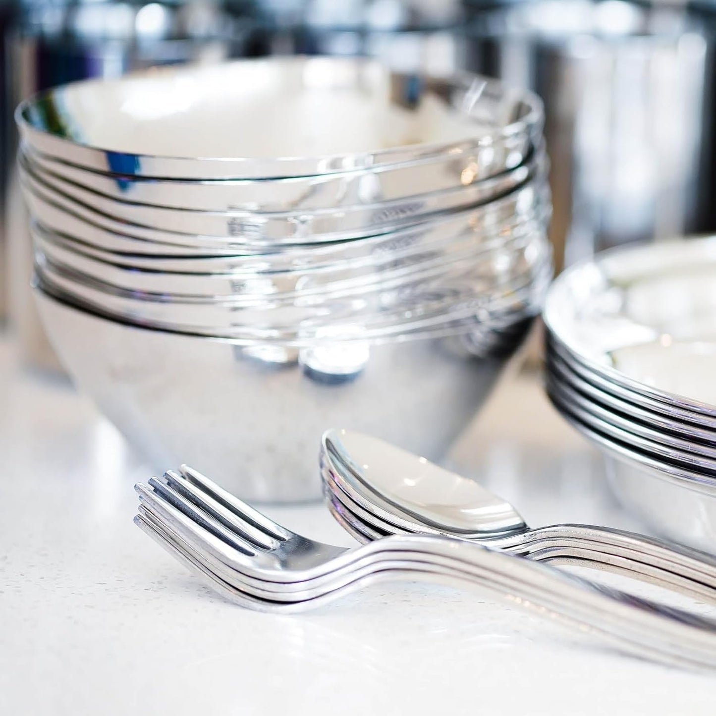 Ahimsa Stainless Steel Bowls for Kids | Non Toxic, Pediatrician Designed Toddler Bowls 12oz | Durable Metal Kids Bowl, Easy to Clean, Dishwasher Safe | Set of 4 Silver