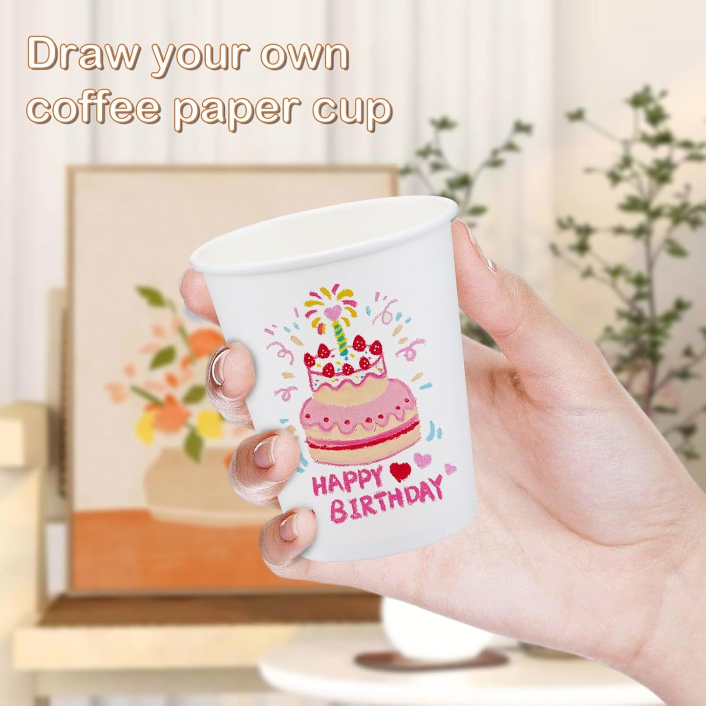 1000 Count Paper Cups 8 oz, Disposable Coffee Cups Bulk, Thickened Durable Drinking Cups for Hot or Cold Beverage, Home, Office, Party, Business, Events