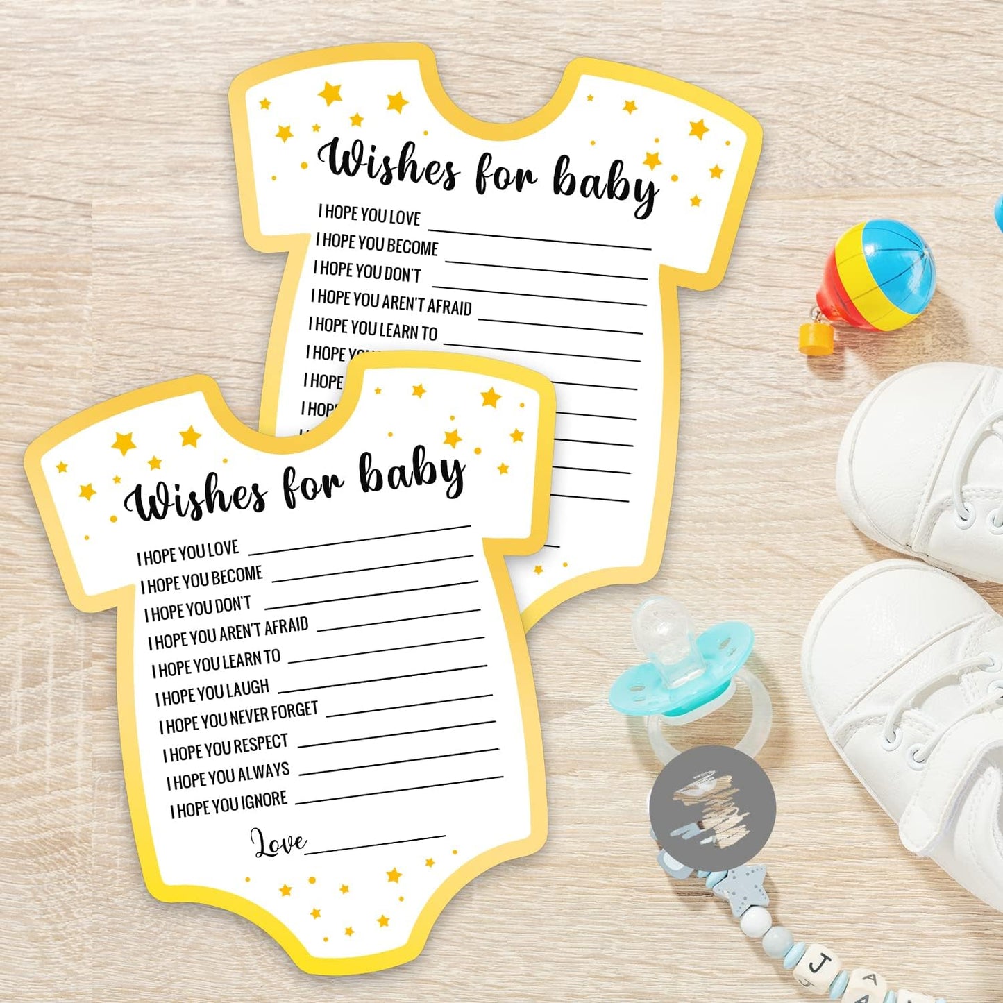 Baby Advice Cards, Baby Shower Game, Wishes for Baby Cards, Set of 30 Cards, Baby Shower Party Games Supplies & Activities, Gender Neutral Wishes for Baby Cards, Baby Shower Ideas