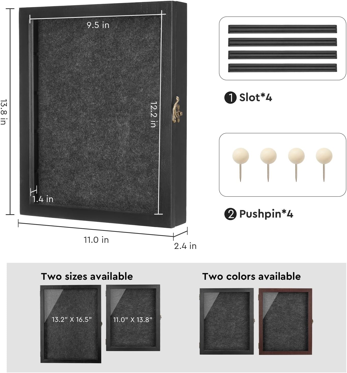 Black Shadow Box Frame 11X14 with Shelves, Medal/Challenge Coin Display Case, Pet Memorial/Wedding Shadow Box, Best Anniversary/Birthday/Bridal Shower/Engagement/Wedding Registry/House Warming Gifts