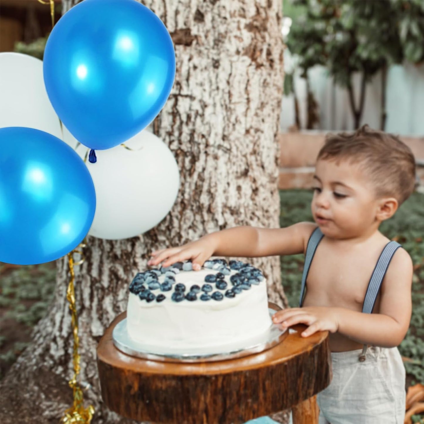 120 Pack Pearl Blue Balloons, Bright 12 inch Royal Blue Latex Party Balloons for Birthday Wedding Baby Shower Halloween.