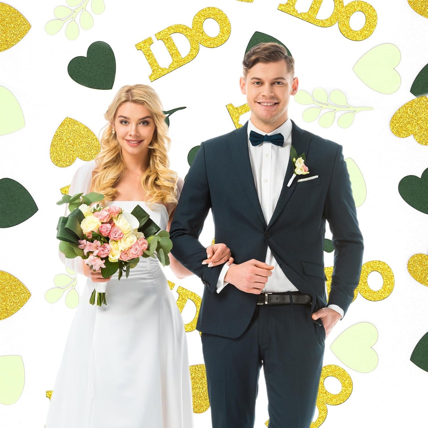 200PC Sage Green Wedding Confetti Wedding Shower Decorations Heart I do Engagement Table Confetti Bridal Shower Bachelorette Party Decorations