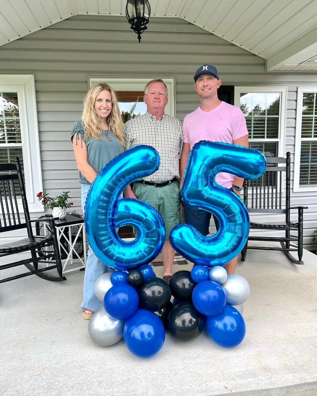 Navy Blue Number 60 Balloon 40 inch, 60 Number Balloons, 60th Navy Blue Birthday Decorations, 60 Year Old Women Men Blue Party Supplies