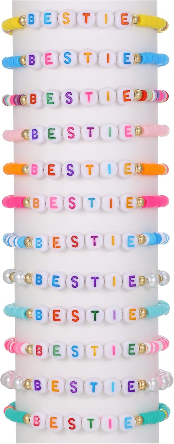 Heishi Surfer Clay Bead Bracelets Set for Women - Preppy Smile Evil Eye Beaded Stretch Bracelets Elastic Layering Friendship Bracelets- Stackable Boho Disc Summer Jewelry Set