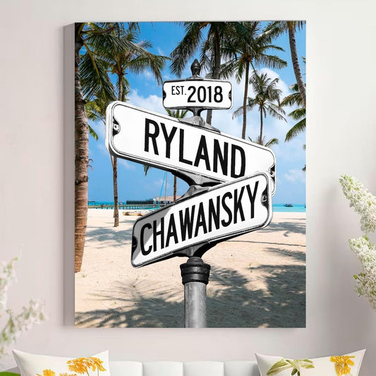 Personalized Crossroad Couples Street Sign Vintage Customize Name And Date Valentine's Day Christmas Birthday Wedding Anniversary Engagement Gifts For Him Her Boyfriend Girlfriend Wife Husband #11