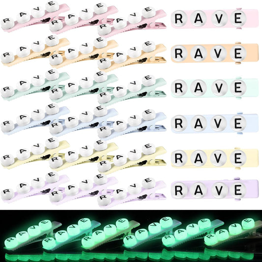 30 Pcs Mini Glow Hair Clips Girls Rave Hair Clips for Women Christmas Music Festival Holiday Party Supplies (Rave)