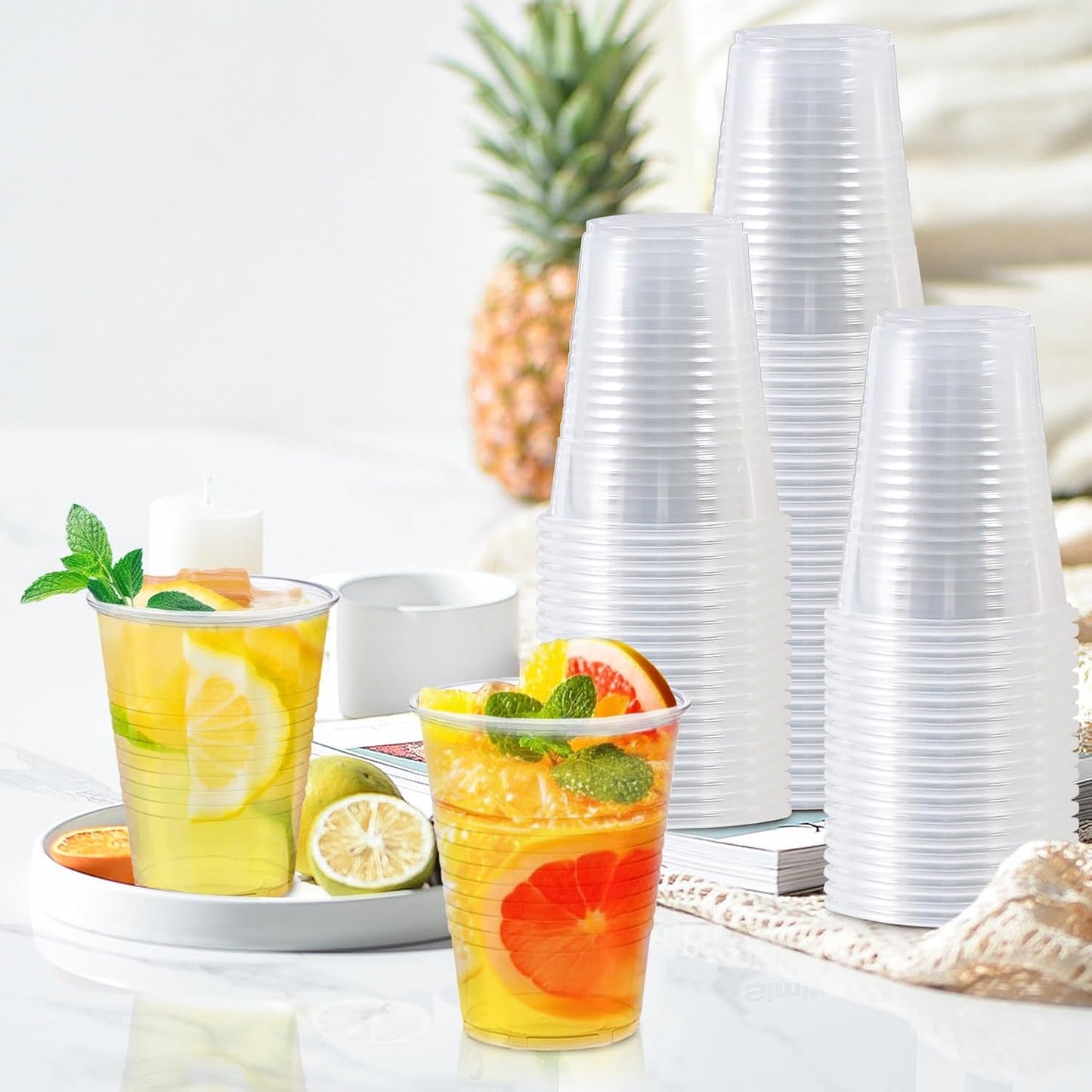 2000 Pack 12 oz Clear Plastic Cups, 12 Ounce Disposable Drinking Cups for Party, Event, Picnic, Cold, Hot