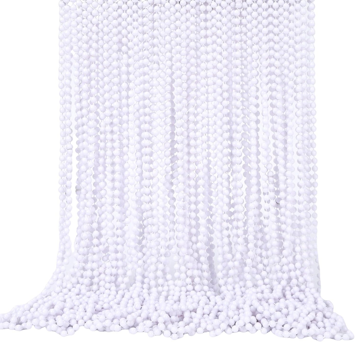 48 Pack Mardi Gras Beads Necklaces, 33 Inch Plastic Beads for Party Favors, Festival Decorations, Parade Throws, Christmas, St. Patrick's Day Celebrations