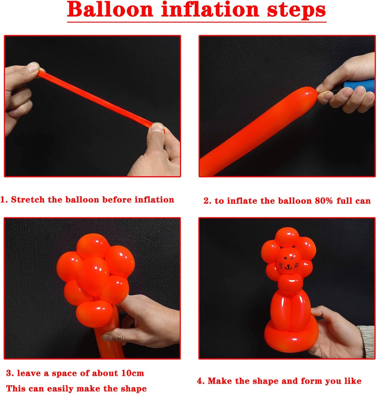 260 Long Balloons 100 Pack Red Twisting Animal Balloons Thickening Latex Modeling Long Magic Balloons for Animal Model Weddings Birthdays Festival Party Decorations