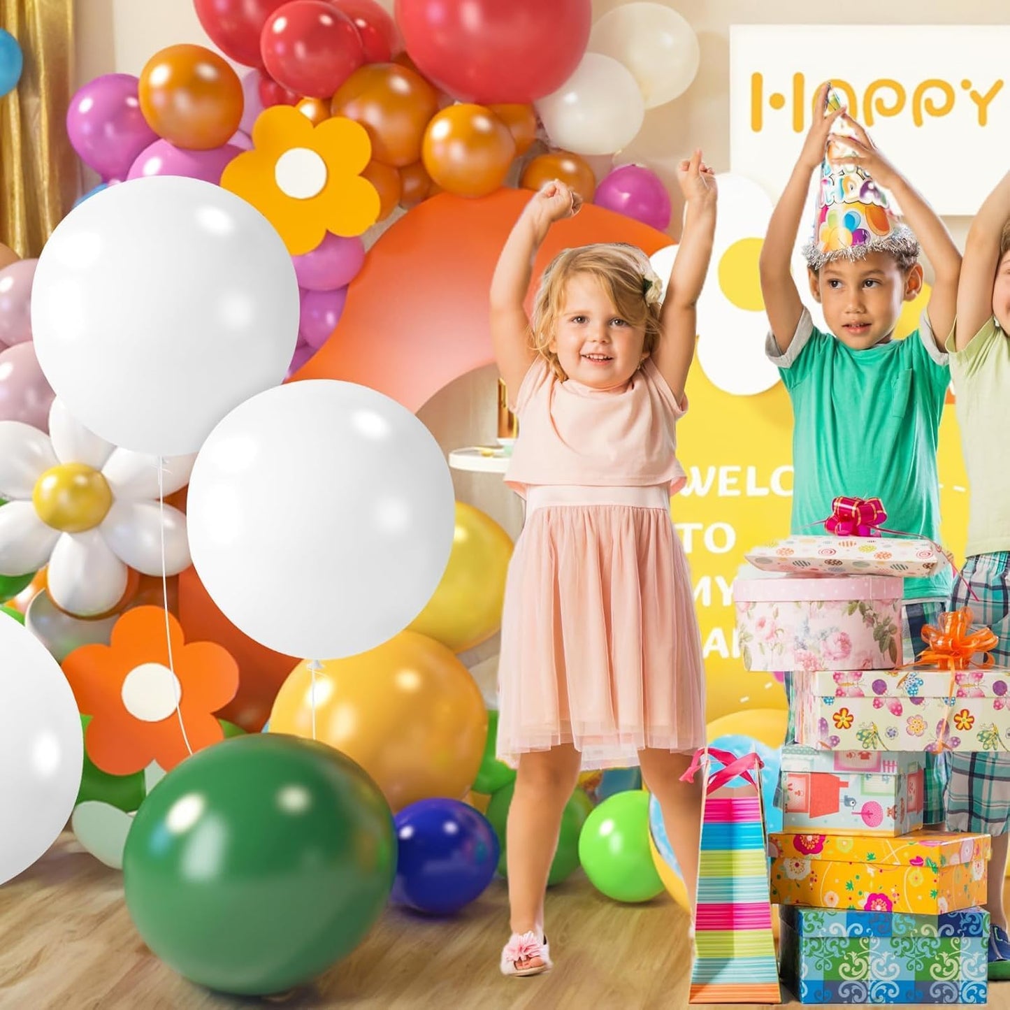 LovesTown 15PCS Party Balloons, 18inch White Latex Balloons Balloon Garland Arch for Birthday Wedding Engagement Graduation Anniversary Party Decor