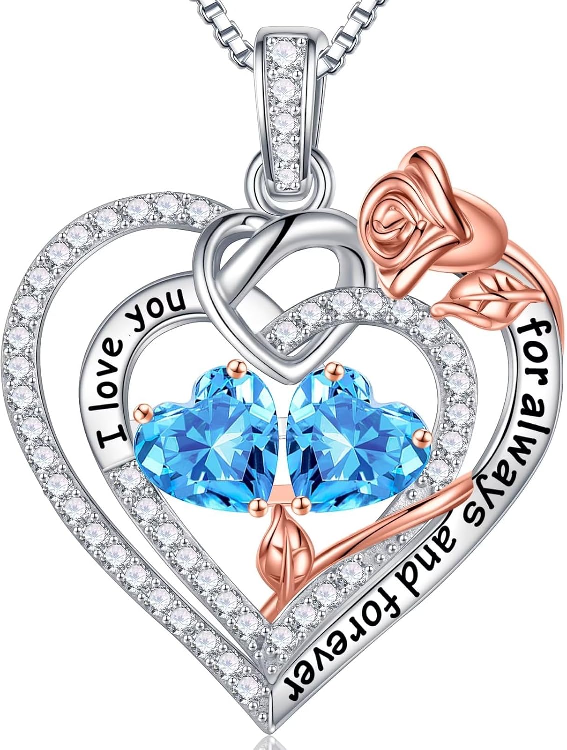 Iefil Christmas Gifts for Wife Women - 925 Sterling Silver Double Birthstone Necklace, Anniversary Birthday Gifts for Women, Jewelry Gift for Wife Girlfriend Mom Her