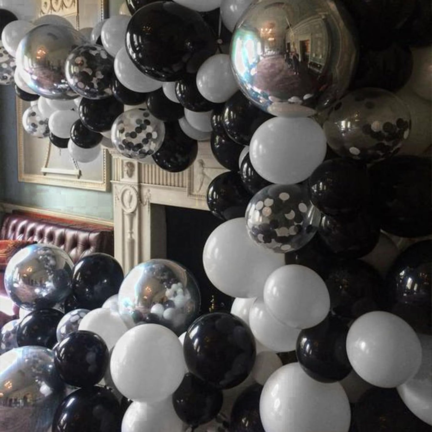 Black and Silver Balloon Arch Kit, 102Pcs Metallic Silver and Black Balloon Garland Kit Gray Party Balloons Grey Latex Balloons for Birthday Party Baby Shower Wedding Bridal Shower