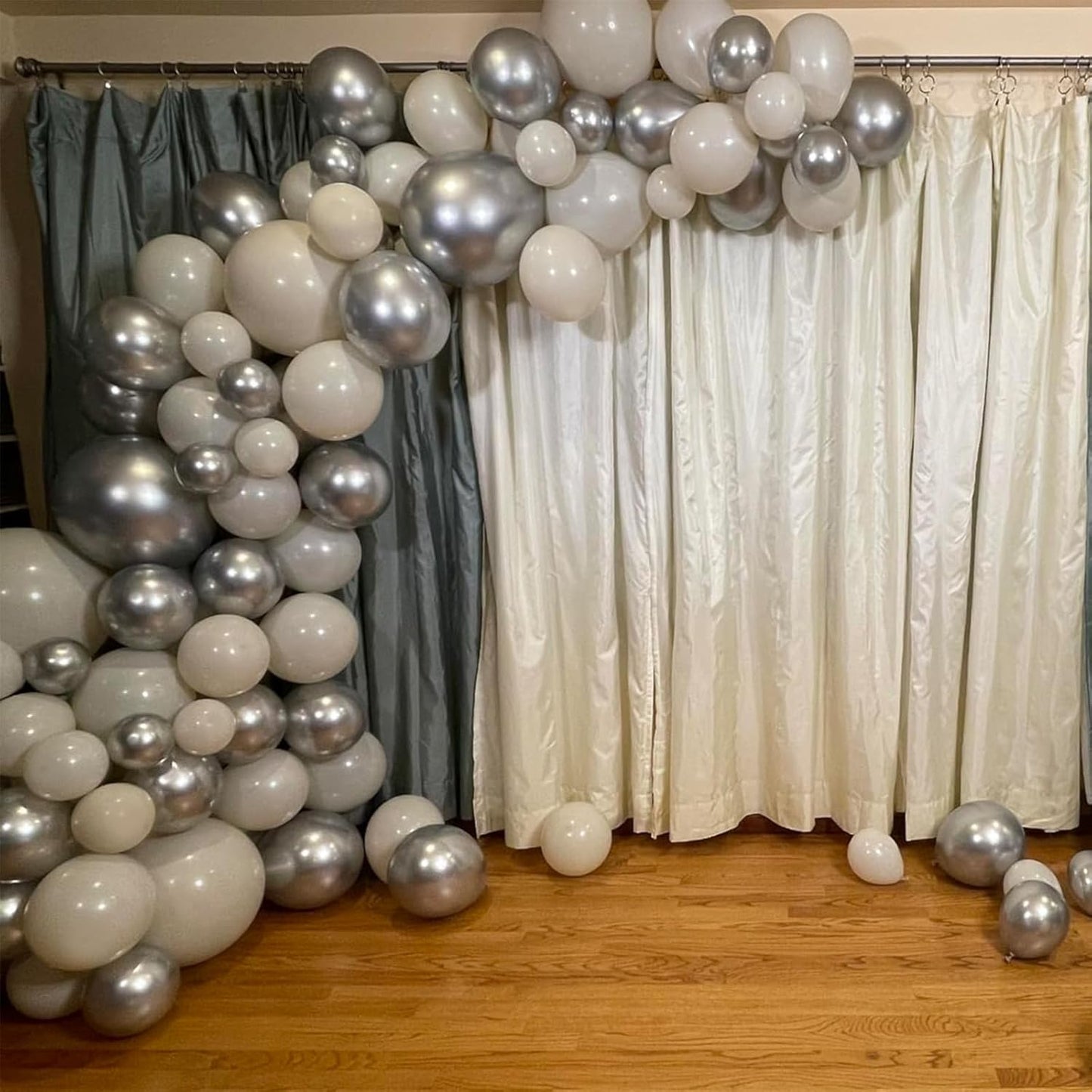 White Sand Balloons, 150 pcs Different Sizes Pack of 18 Inch 12 Inch 10 Inch 5 Inch Boho Sand White Balloons for Balloon Garland Balloon Arch as Birthday Party Wedding Decorations