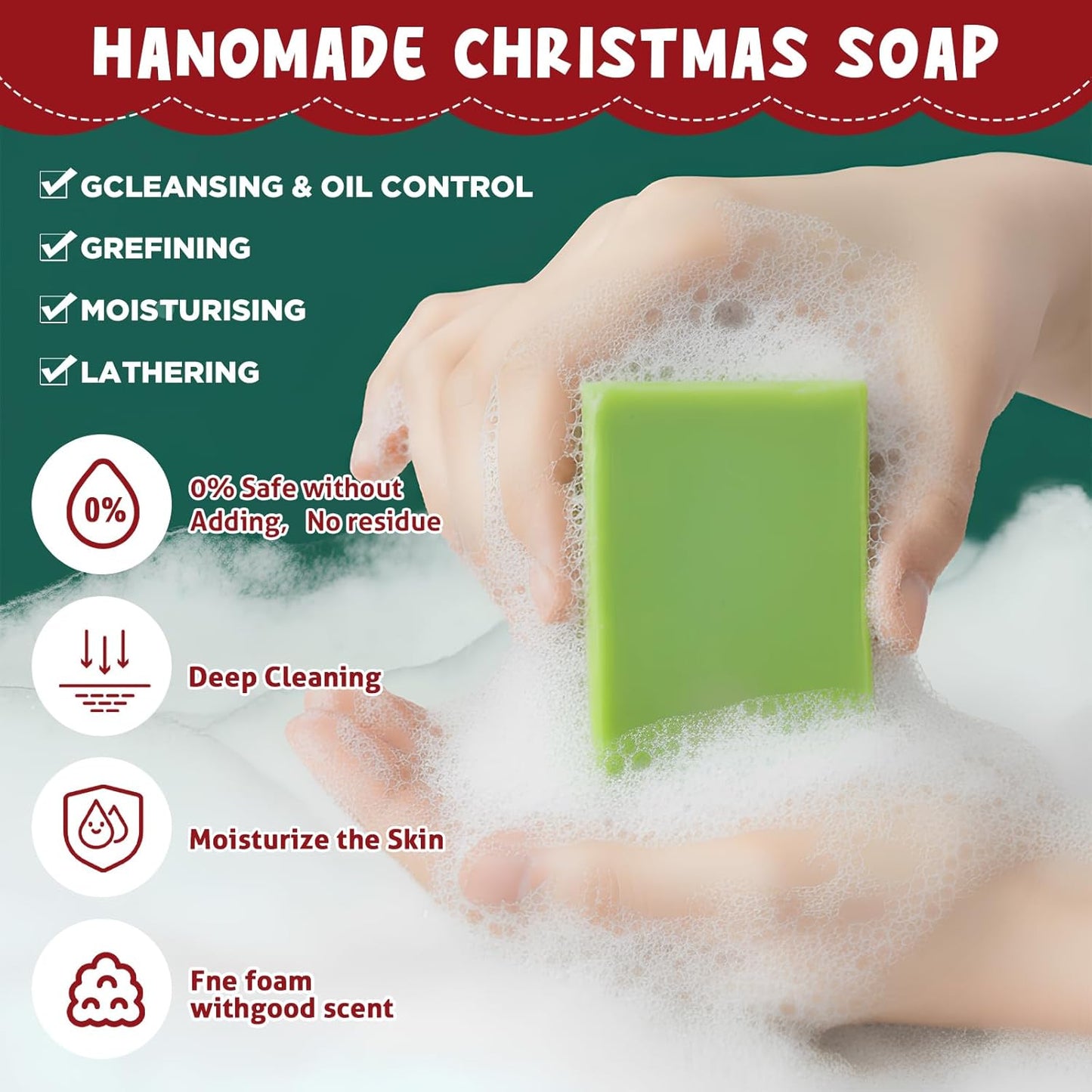 24 Set Christmas Party Favors Bar Soap Gift Bulk Handmade Mini Soaps with Tags Drawstring Gift Bag, Guests Return Thank You Gifts for Xmas Goodie Bags Stocking Stuffers Wedding Party Favors