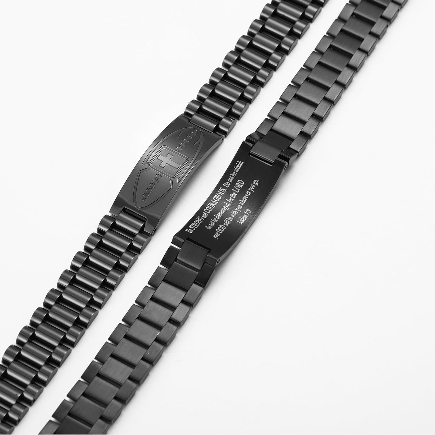 Football Gifts for Men Boys Youth Junior Coach Team Kids Player Football Bracelet Party Favors Accessories Religious Christian Bible Adjustable Stainless Steel Jewelry Gifts