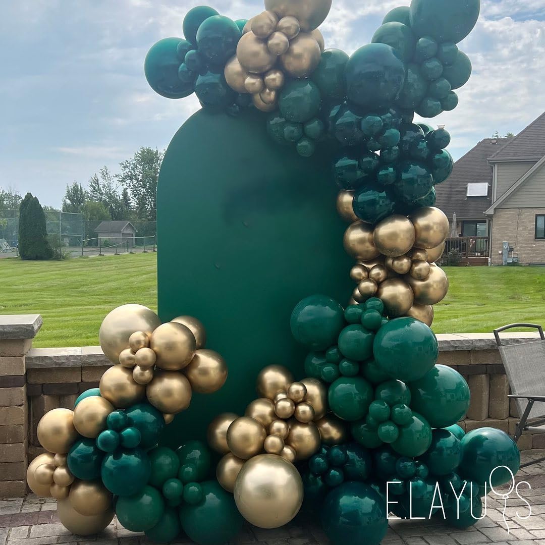 Green and Gold Balloons, 75PCS Dark Green and Metallic Gold Balloons of 12in and 5in Green Gold Party Decorations for Birthday,St.Patrick's Day,Graduation,Jungle Party